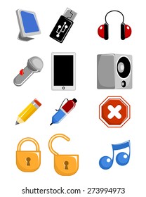 Vector illustration of a web icons set