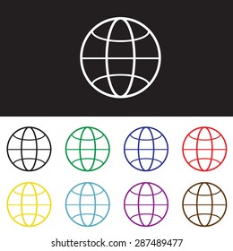 Vector illustration of a web icons-internet for used.Thin line.