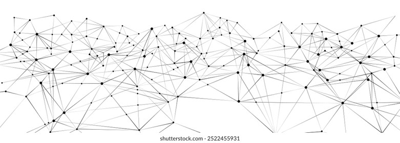 Vector illustration. Web of interconnected data, visualizing complex networks that drive technological progress and digital innovation. Concept of technology, science. Wallpaper. Pattern.