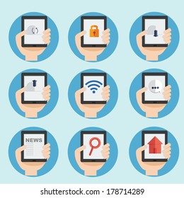Vector illustration of web and internet icon in flat design 
