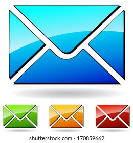 vector illustration of web mail icons on white background