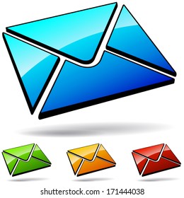 vector illustration of web mail icons on white background