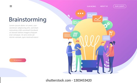 Vector illustration, for web page, banner, presentation, social media, cards, posters. businessmen discuss social network,searching for new solutions chat, dialogue speech bubbles, communication