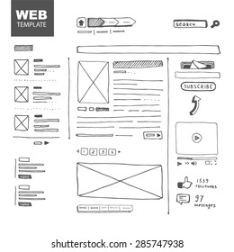 Vector illustration. Web page sketch