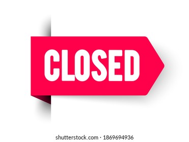 Vector Illustration Web Shop Corner Label With Text Closed