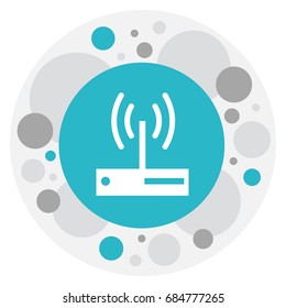 Vector Illustration Of Web Symbol On Router Icon. Premium Quality Isolated Modem Element In Trendy Flat Style.