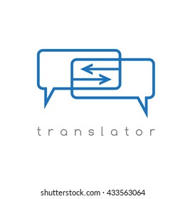 Vector Illustration Of Web Translator With Arrows