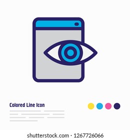 Vector illustration of web visibility icon colored line. Beautiful marketing element also can be used as view icon element.