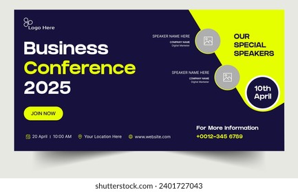 Vector illustration webinar banner design, business conference webinar, multipurpose banner design, editable vector eps 10 file format