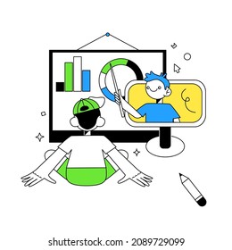 vector illustration for a website, application. Online learning