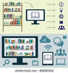 vector illustration / website banners / electronic libraries 