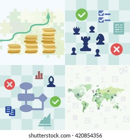 vector illustration / website banners / funds and currency / business strategies 