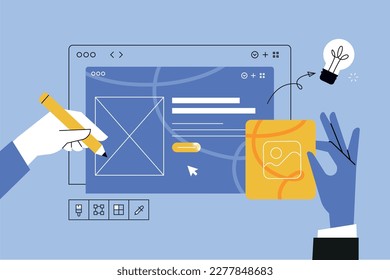 Vector illustration of website design. Creative concept for web banner, social media banner, business presentation, marketing material.