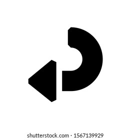 Vector illustration of website equipment and mobile app icon symbol. undo button on a white background. color can be changed. solid style