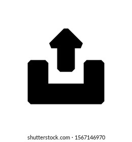 Vector illustration of website equipment and mobile app icon symbol. upload button on a white background. pixel perfect at 32x32 pixels. color can be changed. solid style
