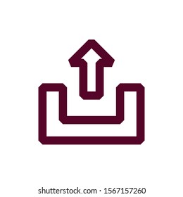 Vector illustration of website equipment and mobile app icon symbol. upload button on a white background. pixel perfect at 32x32 pixels. color can be changed. outline style