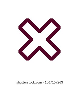 Vector illustration of website equipment and mobile app icon symbol. close button on a white background. pixel perfect at 32x32 pixels. color can be changed. outline style