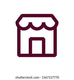 Vector illustration of website equipment and mobile app icon symbol. shop shopping button on a white background. pixel perfect at 32x32 pixels. color can be changed. outline style