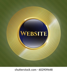 Ilustración vectorial de la insignia de oro del sitio web Color violeta
