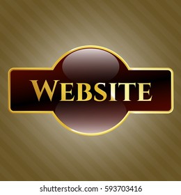 Vektorgrafik des Website-goldenen Emblems Symbol auf Braun 
