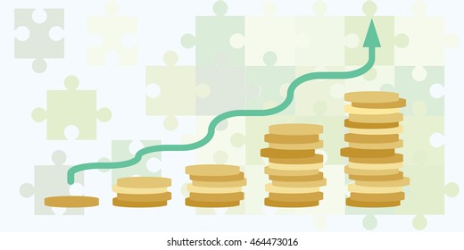 vector illustration of website horizontal banner for funds and income growth business concept