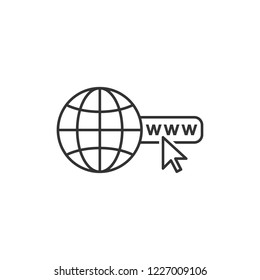 Vector illustration of website line icon.