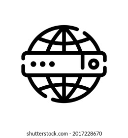 ilustración vectorial del icono de línea de sitio web. Globo con barra de búsqueda