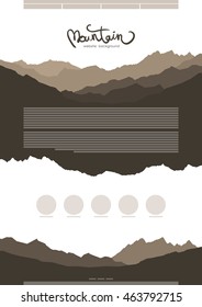 Vector illustration: Website Template Design with  mountain ridge silhouettes.