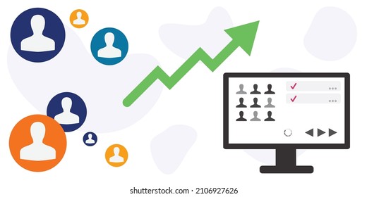 vector illustration for website traffic increase and marketing for growing audience