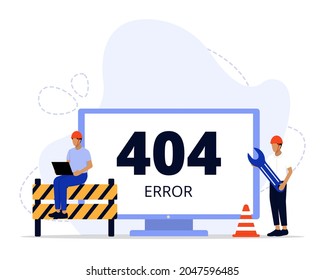 Vector Illustration, Website under construction Concept, Showing 404 internet connection problem message, Suitable for landing page, UI, web, App intro card, editorial, flyer, and banner