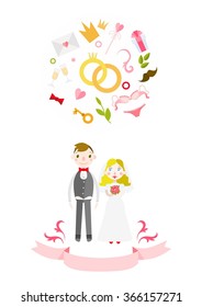 vector illustration of wedding 