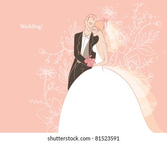 Vector illustration of Wedding