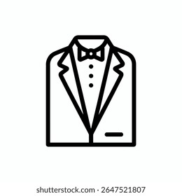 Vector illustration of wedding apparel: a dress with a heart, and a suit, showcasing fashion design and clothing icons