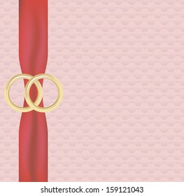 vector illustration of wedding banner with gold rings
