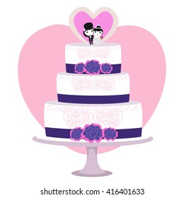 Vector Illustration of Wedding Cake