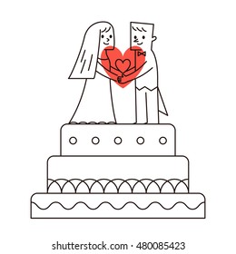 Vector illustration -  wedding cake