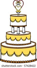 Vector Illustration of a Wedding Cake.