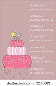vector illustration of wedding cake (may be used for greeting card)