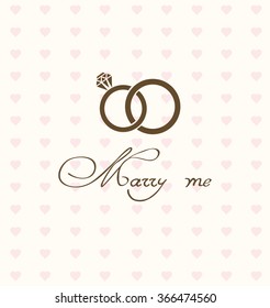 vector illustration of wedding card with rings