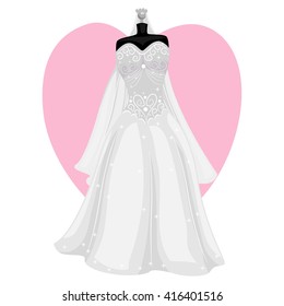 Vector Illustration of Wedding Dress