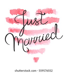 Vector illustration of a wedding heart 'Just married'