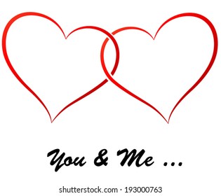 Vector illustration of wedding hearts on white background