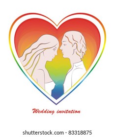 Vector Illustration of wedding invitation
