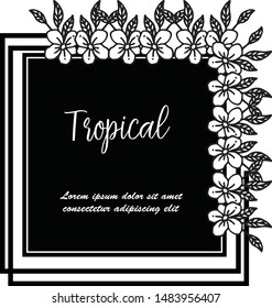 Vector illustration wedding invitation bridal shower with art of leaf flower frame
