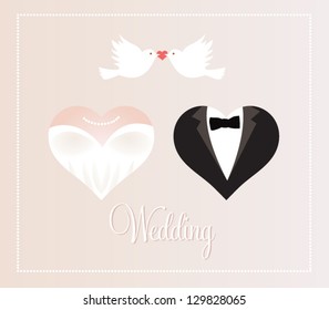 Vector illustration. Wedding invitation card.