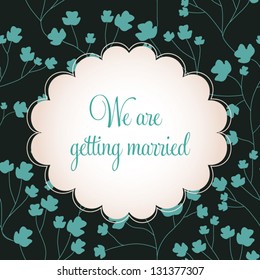 Vector illustration. Wedding invitation card. Seamless floral pattern can be used for wallpaper, web page background, pattern fills,surface textures. Seamless floral background