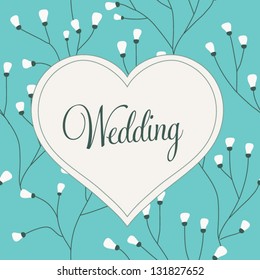 Vector illustration. Wedding invitation card. Seamless floral pattern can be used for wallpaper, web page background, pattern.  Seamless floral background