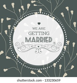 Vector illustration. Wedding invitation card. Seamless floral pattern can be used for wallpaper, web page background, pattern. Seamless floral background