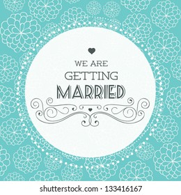 Vector illustration. Wedding invitation card. Seamless floral pattern can be used for wallpaper, web page background, pattern. Seamless floral background