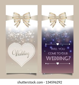 Vector illustration. Wedding invitation card. Vector love element.